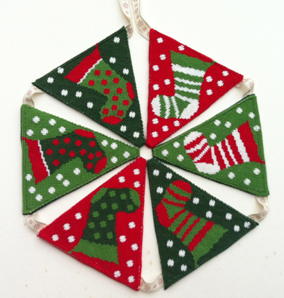 Christmas Stockings Tapestry Bunting (Charted)