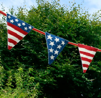 USA Flag Stars and Stripes Tapestry Bunting (Plain Canvas)