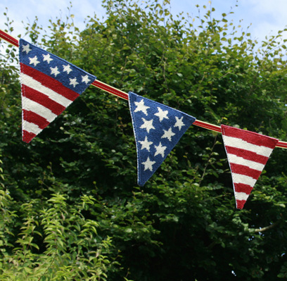 USA Flag Stars and Stripes Tapestry Bunting (Plain Canvas)