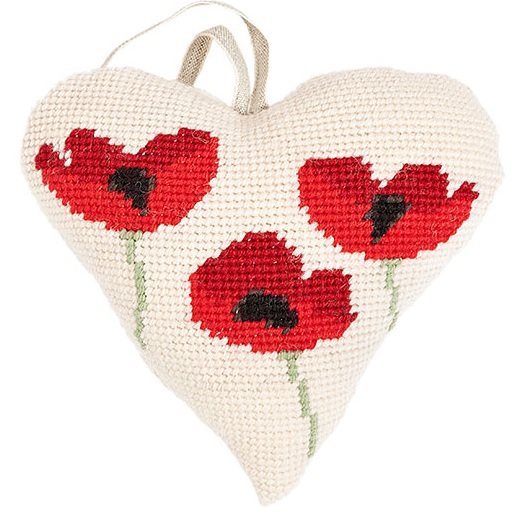 Poppies Lavender Heart Tapestry