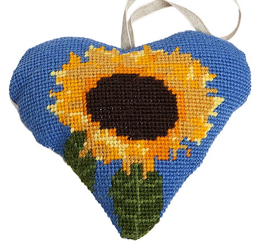 Sunflower Lavender Heart Tapestry