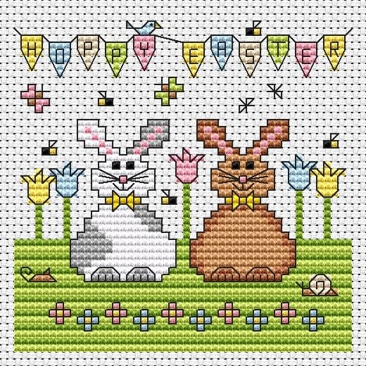 Hoppy Easter Cross Stitch Card