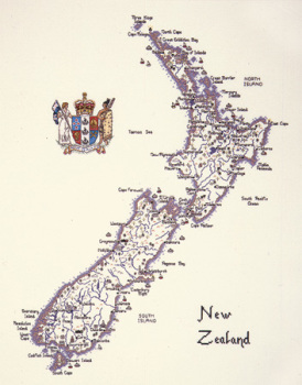 New Zealand - Map Cross Stitch CHART ONLY