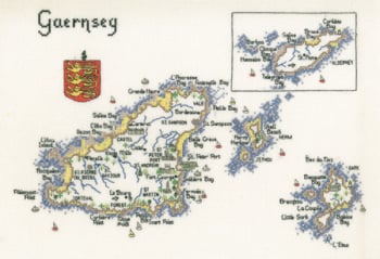 Guernsey - Map Cross Stitch CHART ONLY