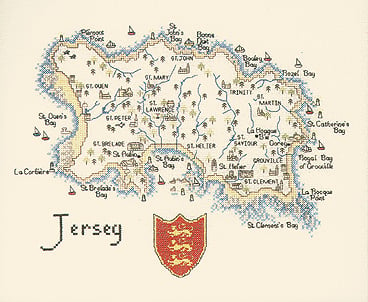Jersey - Map Cross Stitch CHART ONLY