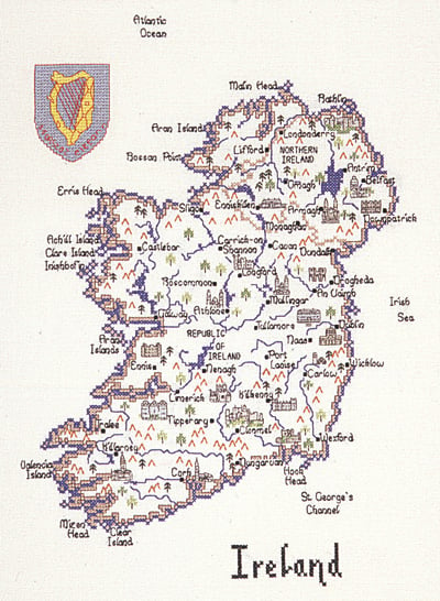 Ireland - Map Cross Stitch CHART ONLY
