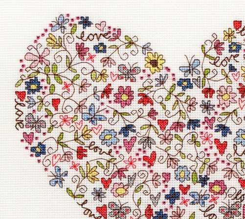 Love Heart Cross Stitch - Bothy Threads