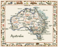 Australia - Map Cross Stitch CHART ONLY