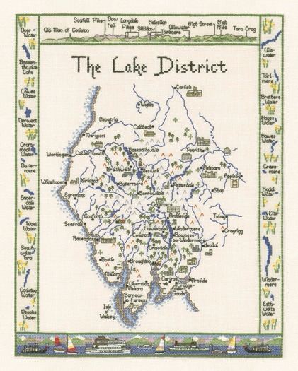 Lake District Map Cross Stitch Kit