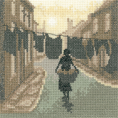 Wash Day - Sepia Cross Stitch by Heritage Crafts