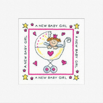 New Baby Girl Card Kit - Heritage Crafts