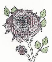 Rose Blackwork Embroidery - Bothy Threads
