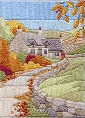 Autumn Cottage - Wool Long Stitch
