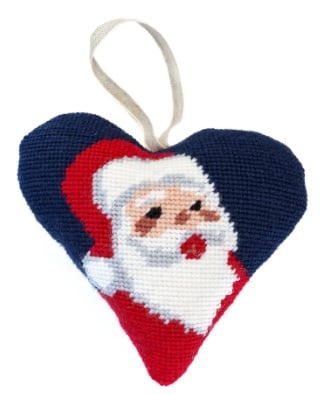 Christmas Santa Heart Tapestry (Buy 2 for £27)
