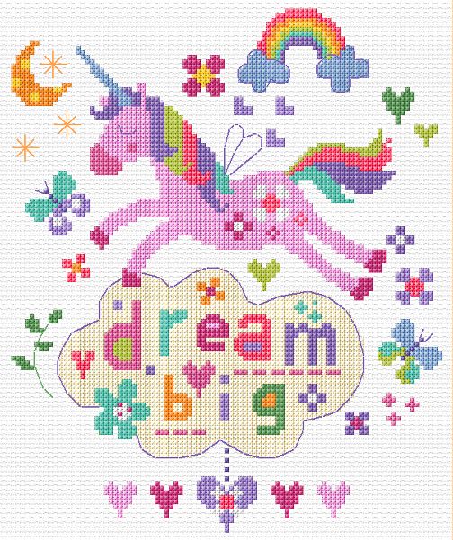 Dream Big - Unicorn Cross Stitch