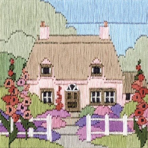Hollyhock Cottage - Silken Long Stitch
