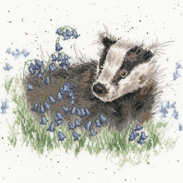 Bluebell Wood - Hannah Dale Badger Cross Stitch Kit 