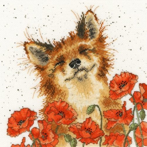 Poppy Field - Hannah Dale Fox Cross Stitch