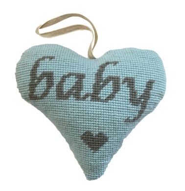 Baby Boy (Grey on Blue) Lavender Heart Tapestry (Buy 2 for £27)