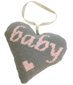 Baby Girl (Pink on Grey) Lavender Heart Tapestry 
