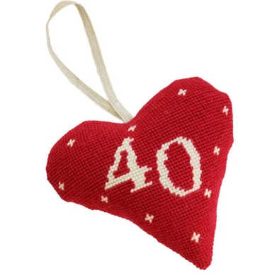 Birthday/Anniversary 40 Lavender Heart Tapestry (Buy 2 for £27)