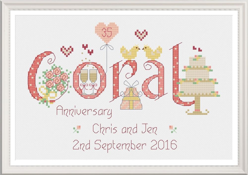 Coral Anniversary 35 Years - Nia Cross Stitch