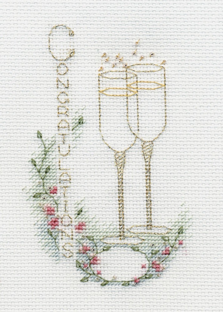 Congratulations Cross Stitch Card Kit (Wedding)