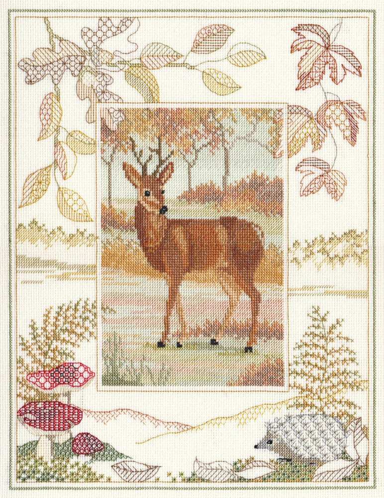 Deer Cross Stitch and Blackwork