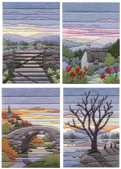 Evening Seasons - Wool Long Stitch Set of Four