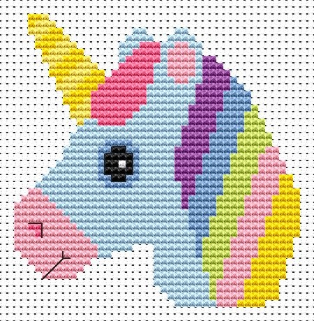 Unicorn Head Counted Cross Stitch Chart Pattern Elipesa Com