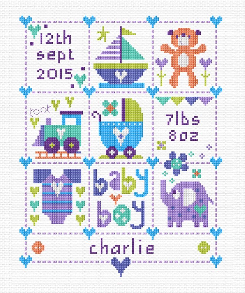 Baby Birth Sampler Cross Stitch Kits