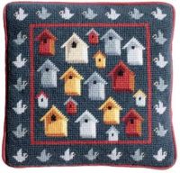 Bird Houses Tapestry Kit (Plain Canvas)
