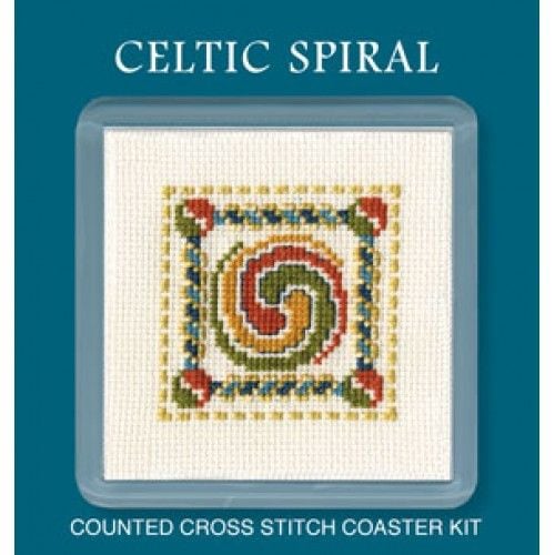 Celtic Spiral Cross Stitch Coaster