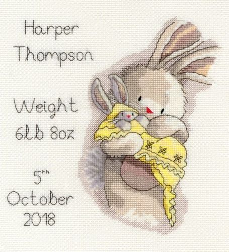 Cuddles Baby Birth Sampler - Bebunni Collection Cross Stitch