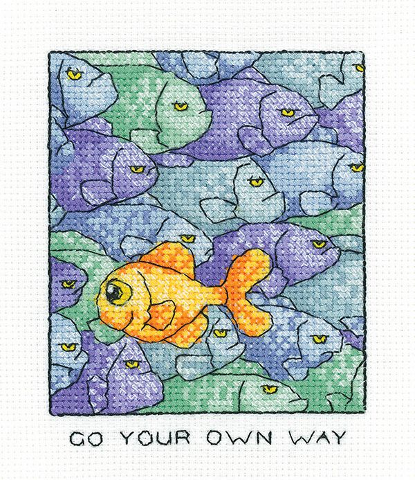 On Your Own Way - Simply Heritage Fish Cross Stitch