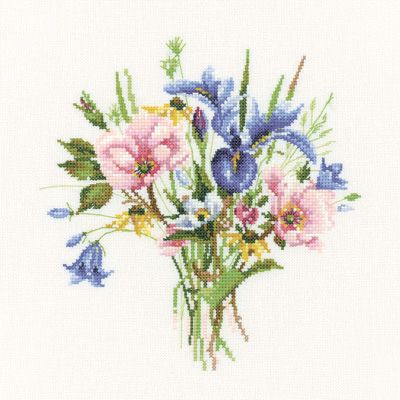 Wild Flower Posy - Valerie Pfeiffer Floral Cross Stitch