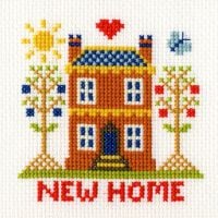 New Home Cross Stitch Card
