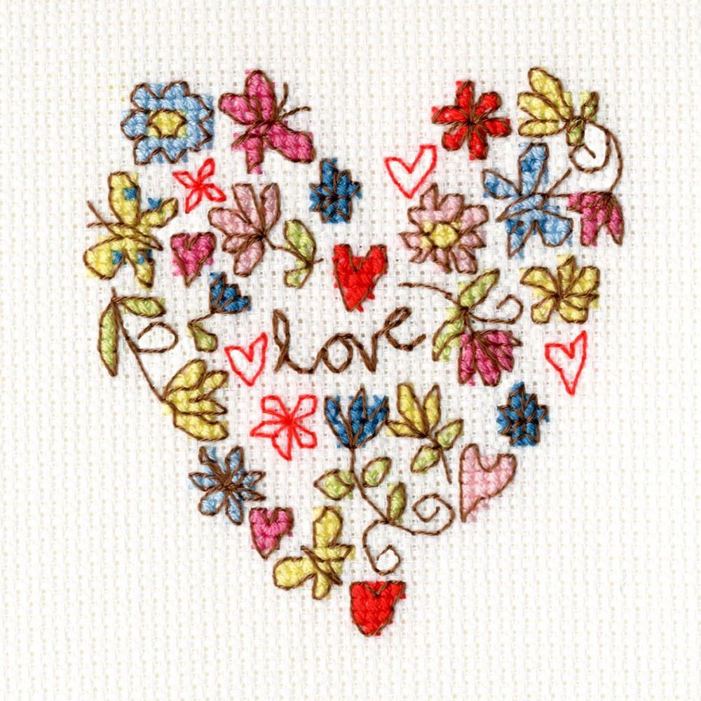Sweet Heart Cross Stitch Card