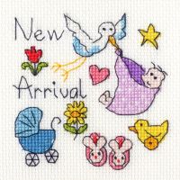 New Baby Cross Stitch Card