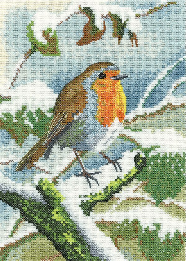 Robin in Winter Cross Stitch - Nigel Artingstall