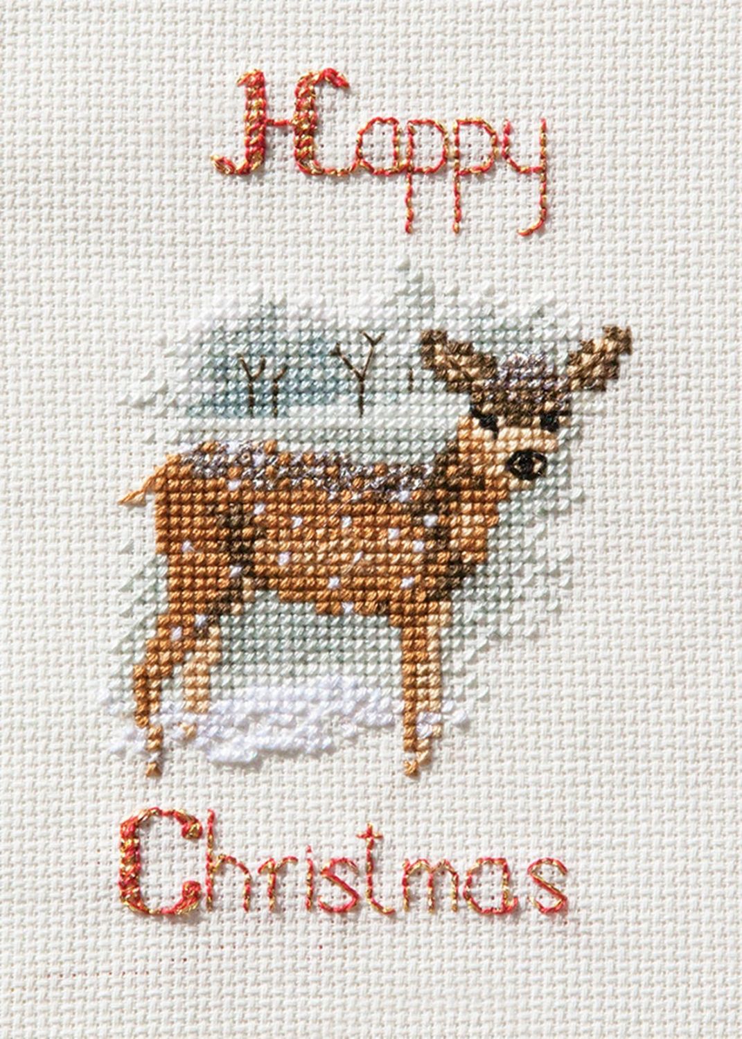 Deer in a Snow Storm - Christmas Card