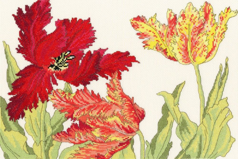 Tulip Blooms - Floral Cross Stitch