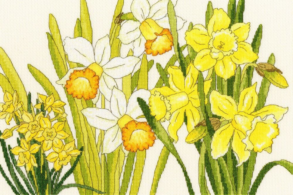 Daffodil Blooms - Floral Cross Stitch