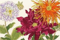 Dahlia Blooms - Floral Cross Stitch