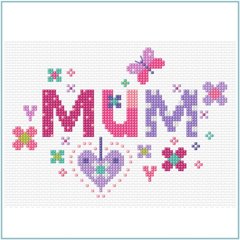Floral Mum Sampler Cross Stitch