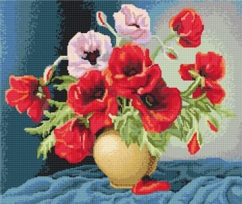 Vase with Poppies - Petit Point Kit - Luca-S