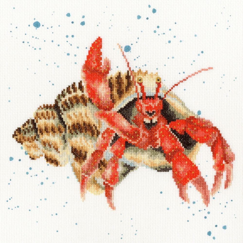 Just Nippin' Out Crab cross stitch - Hannah Dale
