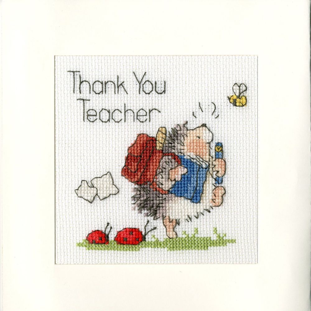Schools Out Teacher Cross Stitch Card