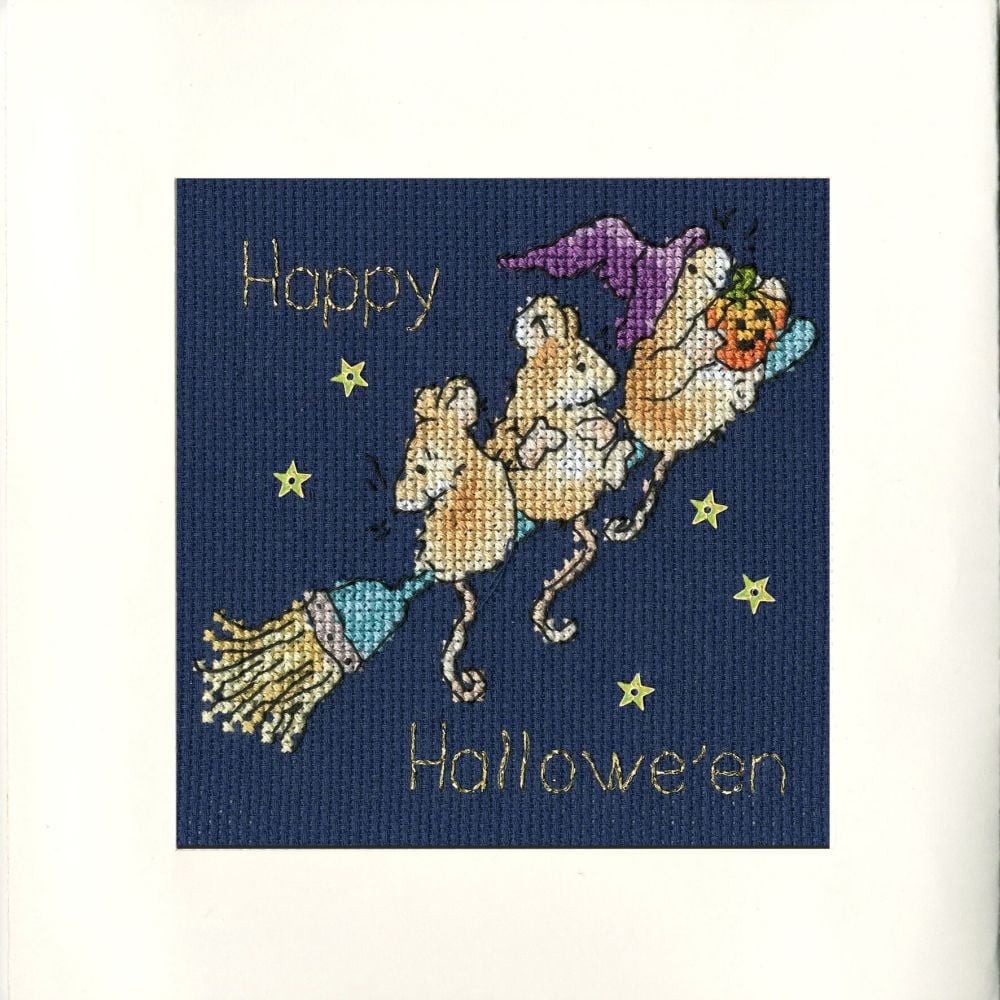 Halloween  Starry Night Cross Stitch Card