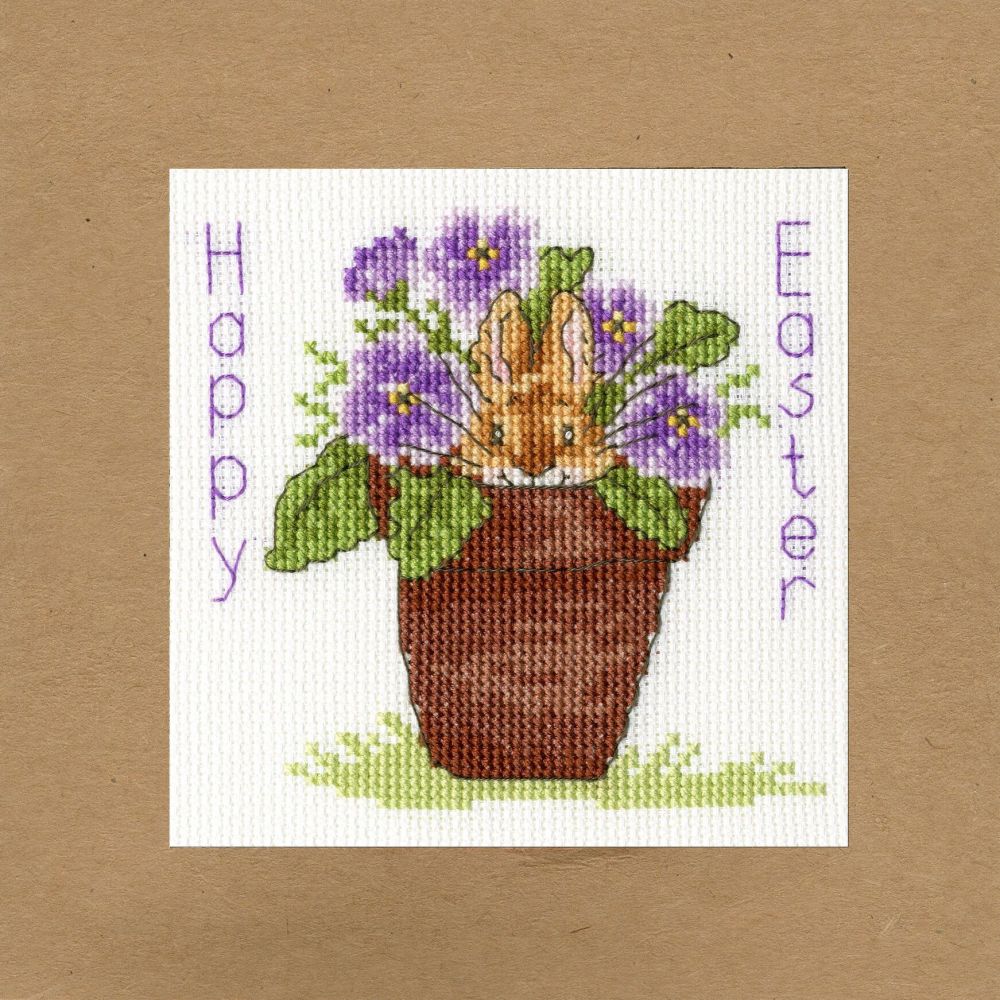 Easter Bunny Cross Stitch Card